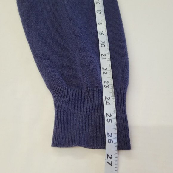 J McLaughlin Sweater Men L Long Sleeve V-Neck Classic Office Teacher Navy‎ Blue - Picture 11 of 12